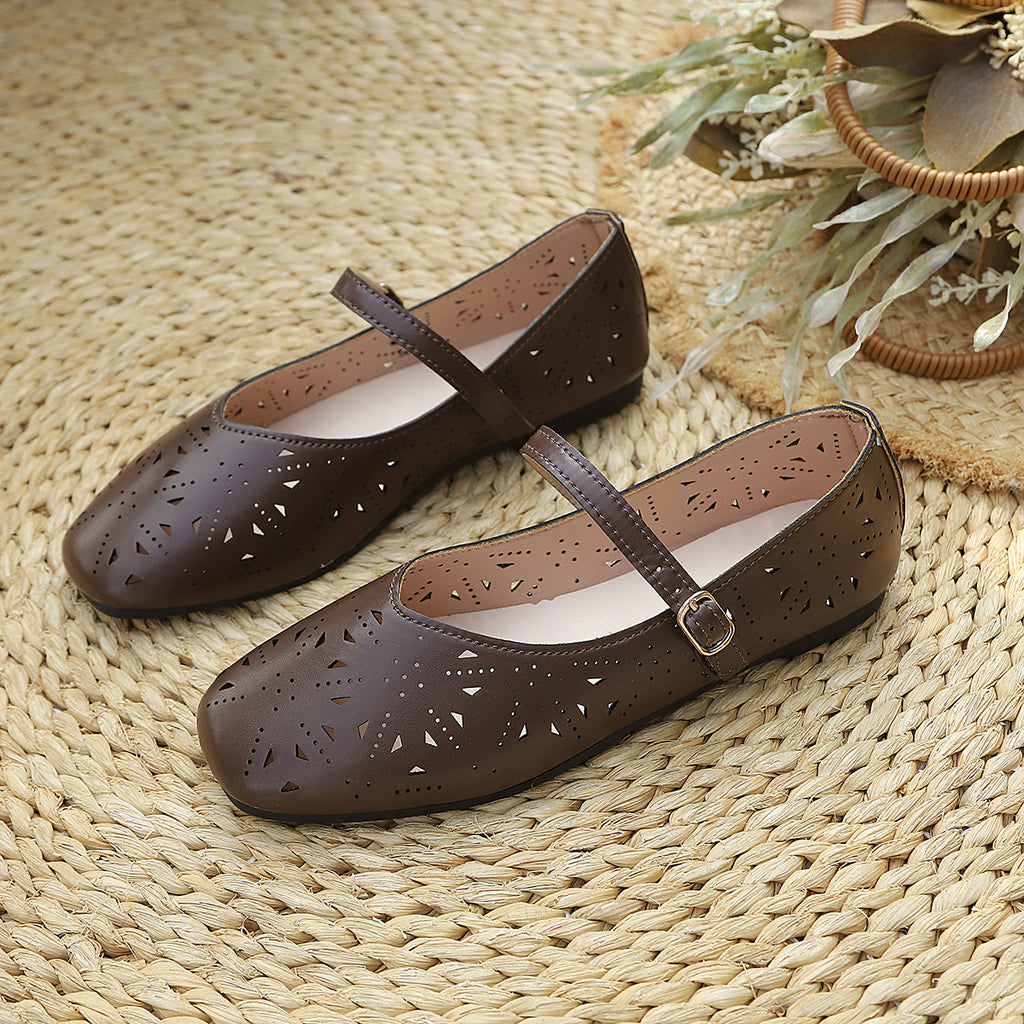 Modern Chic All-Season PU/Artificial Leather/Microfiber Leather Women's Flat Shoes | Color: Brown | Image 2