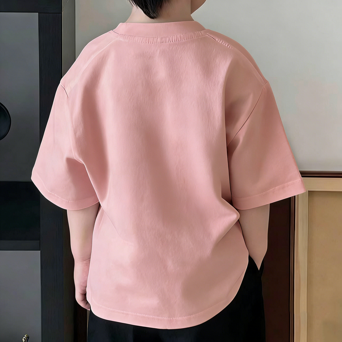 Modern Chic All-Season Minimalist Summer 2-Piece Unisex Kids' Pants Suit, Ages 2-9 | Color: Pink | Image 3