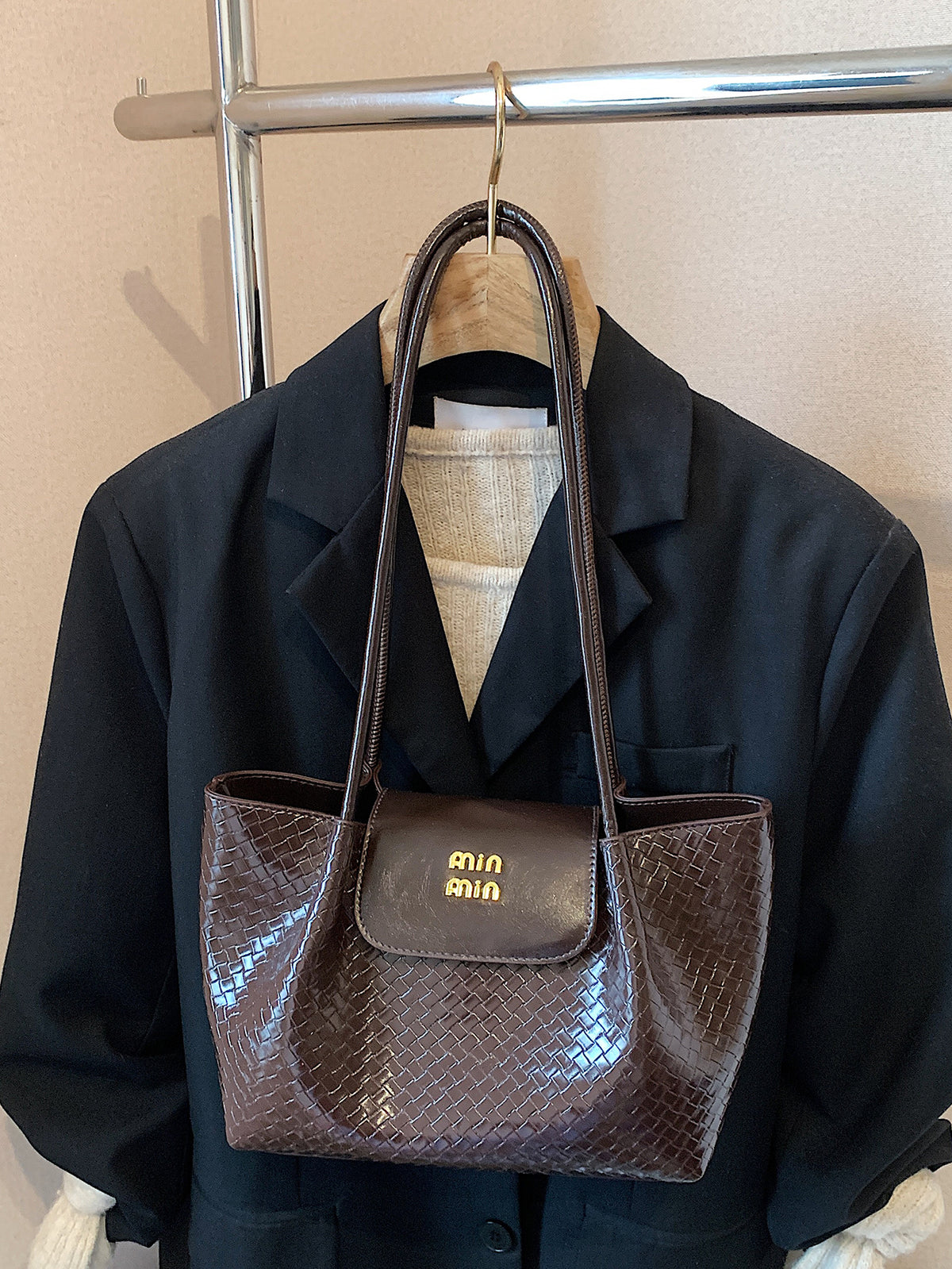 Modern Chic All-Season PU/Artificial Leather/Microfiber Leather Women's Shoulder Bags Other Bags | Color: Coffee | Image 3