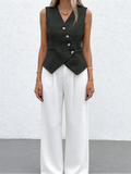 Minimalist Summer Camisole Tank Top | Color: Black | Image 1
