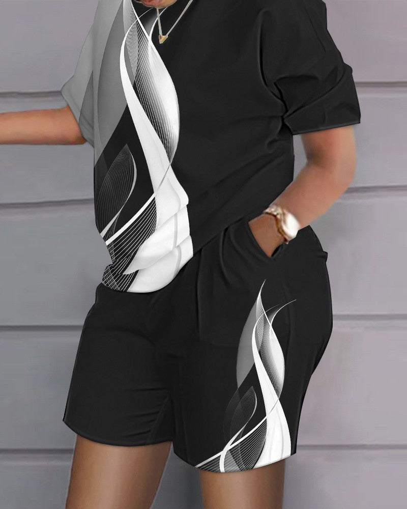 Casual Sporty Summer T-Shirt | Color: Black | Image 1