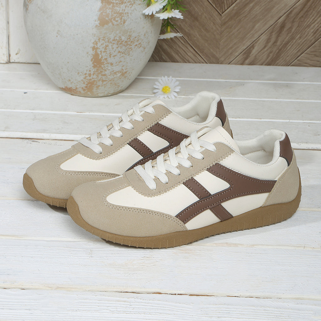 Modern Chic All-Season PU/Artificial Leather/Microfiber Leather, Net Women's Casual Shoes | Color: Khaki | Image 2