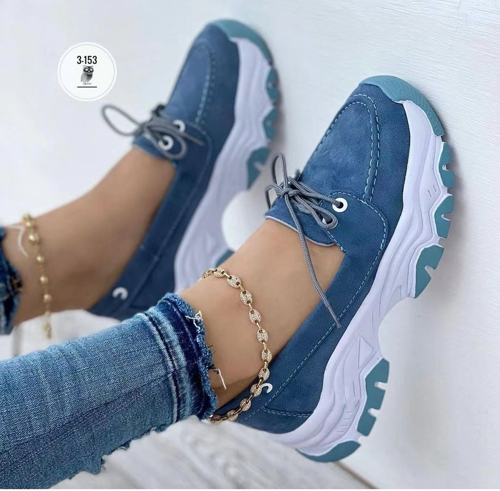 Modern Chic All-Season PU/Artificial Leather/Microfiber Leather Women's Casual Shoes | Color: Blue | Image 1