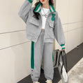 Casual Sporty Autumn 2-Piece Girls' Pants Suit, Ages 4-14 | Color: Grey | Image 1
