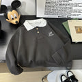 Modern Chic All-Season Casual Sporty Autumn Boys' Sweatshirt, Ages 2-9 | Color: Grey | Image 1