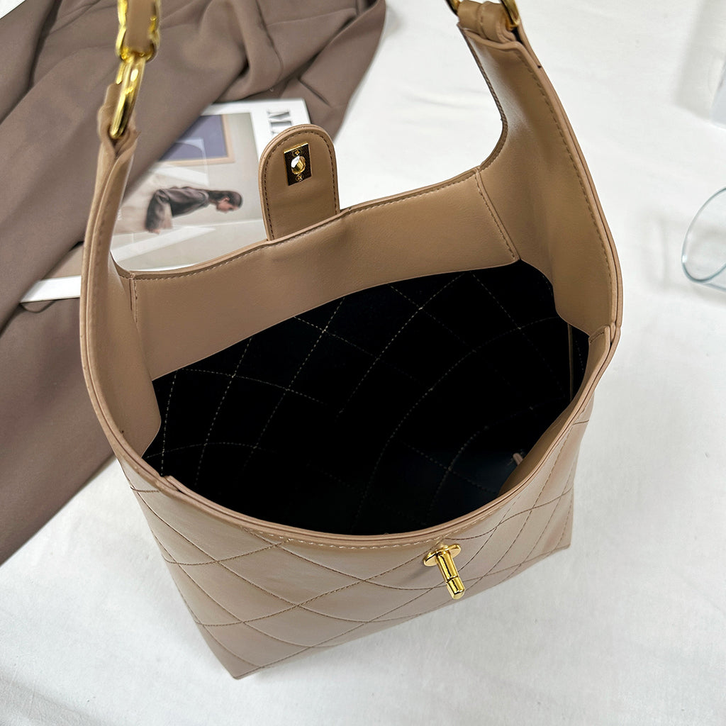 Modern Chic All-Season PU/Artificial Leather/Microfiber Leather Women's Handbags Tote Bags | Color: Khaki | Image 2