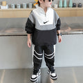 Modern Chic All-Season Casual Sporty Autumn 2-Piece Boys' Pants Suit, Ages 3-11 | Color: Black | Image 1