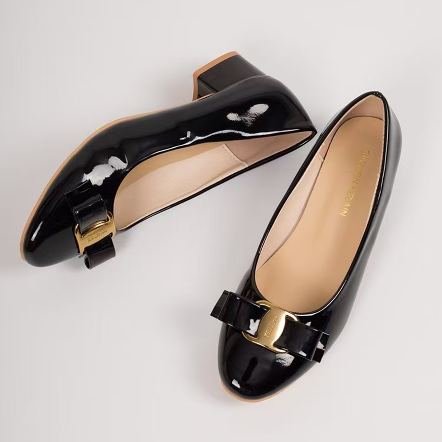 Modern Chic All-Season PU/Artificial Leather/Microfiber Leather Women's High Heels | Color: Black | Image 3