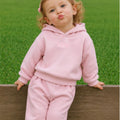 Minimalist Autumn 2-Piece Unisex Kids' Pants Suit, Ages 2-7 | Color: Pink | Image 1