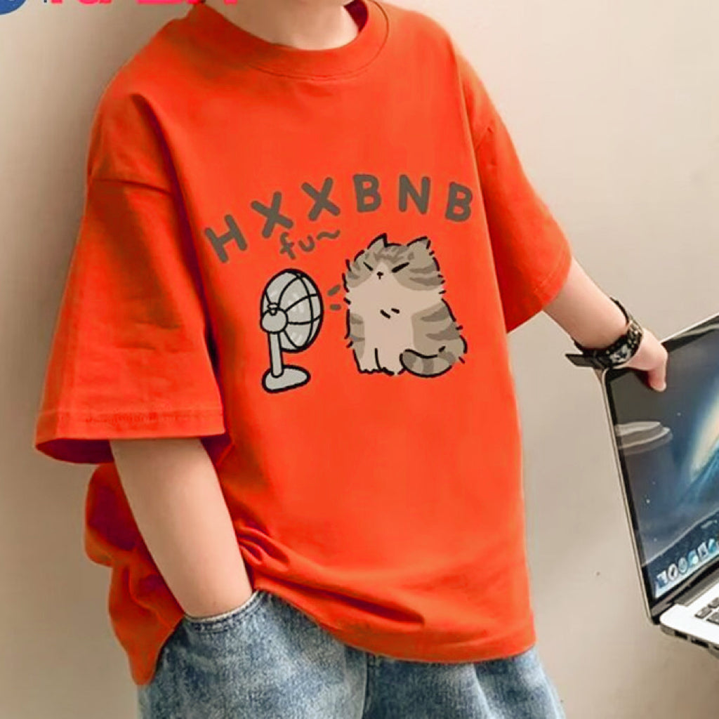 Minimalist Summer Boys' T-Shirt, Ages 2-13 | Color: Apricot | Image 1