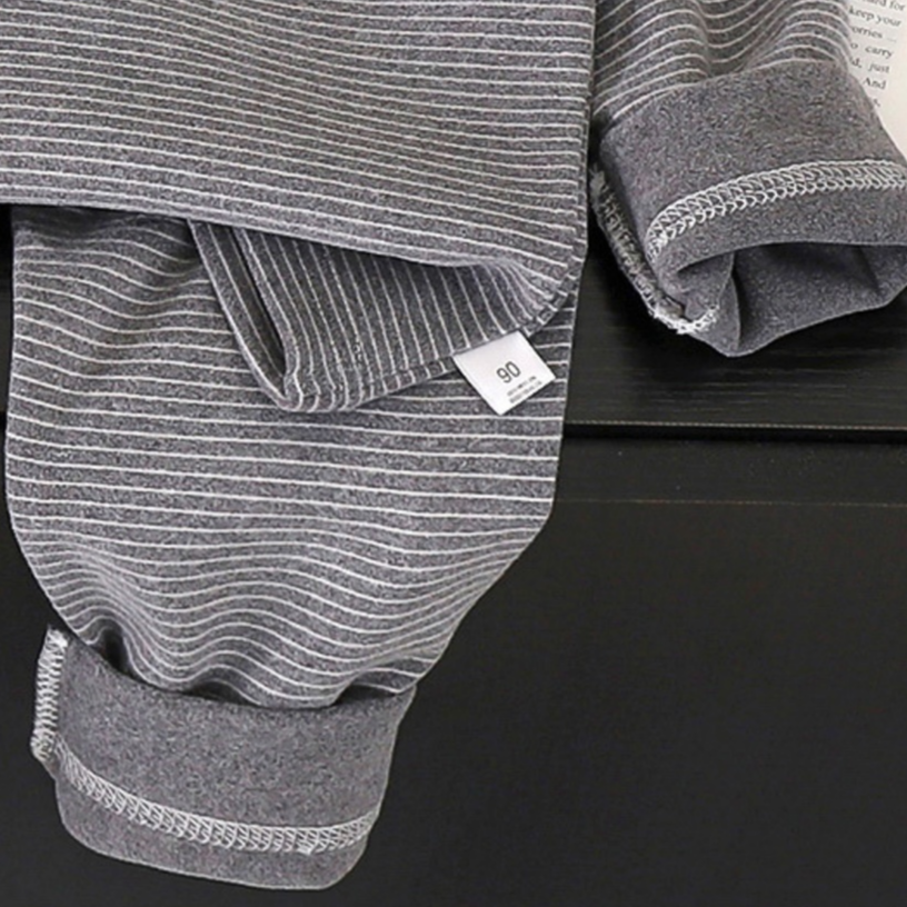 Minimalist Winter 2-Piece Unisex Kids' Pajama Set, Ages 2-9 | Color: Grey | Image 3