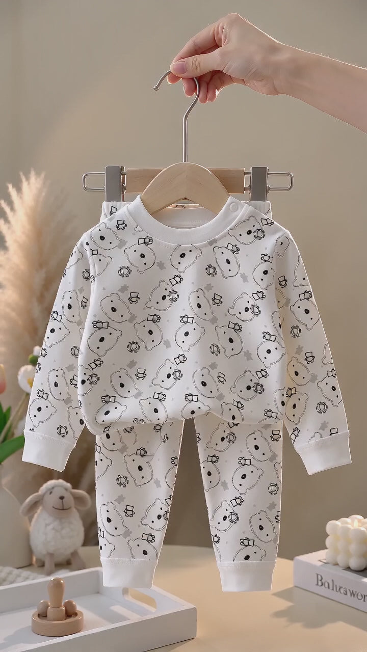 Minimalist Spring 2-Piece Unisex Kids' Pajama Set, Ages 2-7 | Product video | goods_id:812109 | source:5ef0da07ffaf406aaf87cfcaaafbb57b.mp4