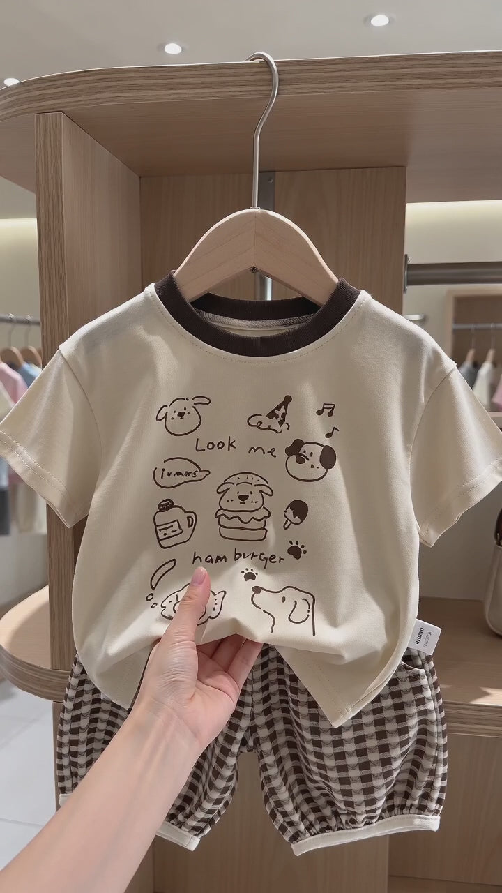Minimalist Summer 2-Piece Unisex Kids' Pants Suit, Ages 2-7 | Product video | goods_id:764972 | source:3e73d5d194a642f3a8ac82f9b4710979.mp4