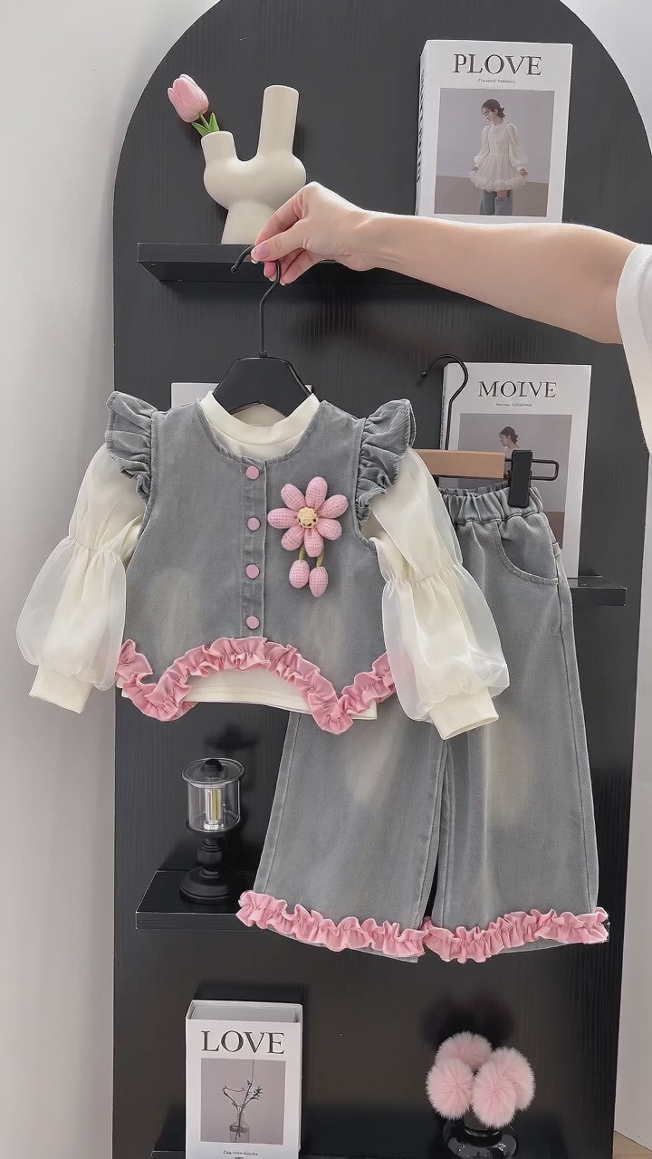 Sweet & Cute Autumn 3-Piece Girls' Pants Suit, Ages 2-9 | Product video | goods_id:793083 | source:1793b4c879b544b78b9bf92a5732a8df.mp4